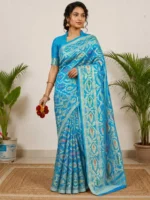 Sky Blue জরি জামদানি AP0014 - Image 3