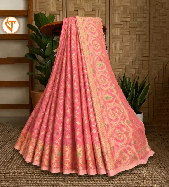 Trendy Pink জরি জামদানি AP0015