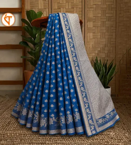 Royal Blue Soft Katan Saree DM0011