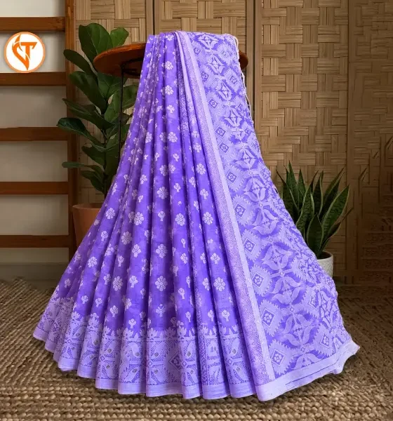 Lavender/Light Purple Haf-Silk Sharee DM005