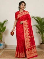 Crimson/Bright Red Sharee DM007 - Image 2